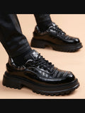 Black handcrafted genuine leather shoes - color image