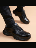 Black handcrafted genuine leather shoes - color image