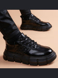 Black handcrafted genuine leather shoes - color image