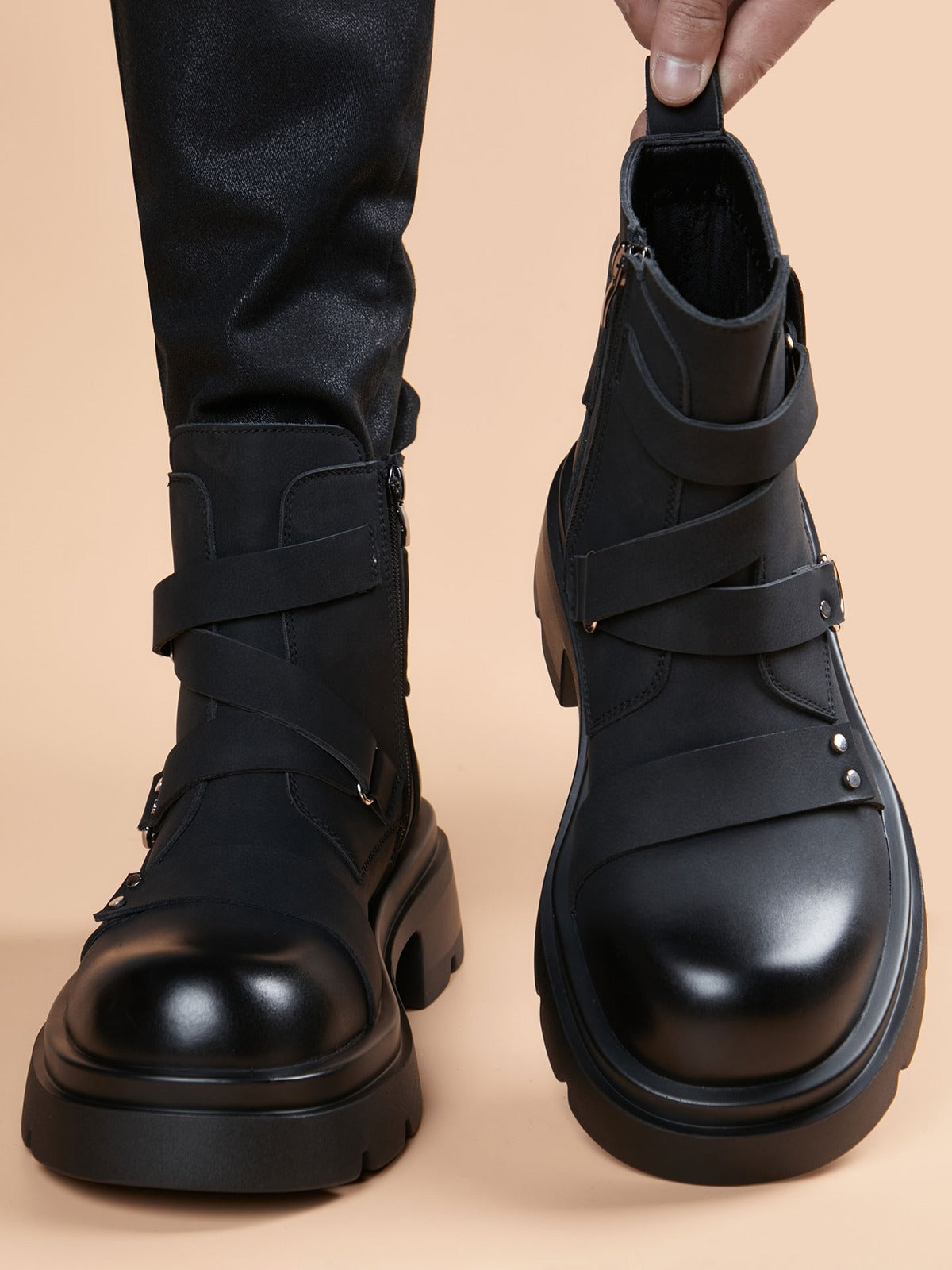 Handcrafted Genuine Leather Men's Boots - product view 2