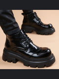 Black handcrafted genuine leather shoes - color image